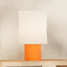 Load image into Gallery viewer, Textured Cylindrical Shade Table Lamp, Minimalist Compact Ambient Light For Bedside And Living Area Decor