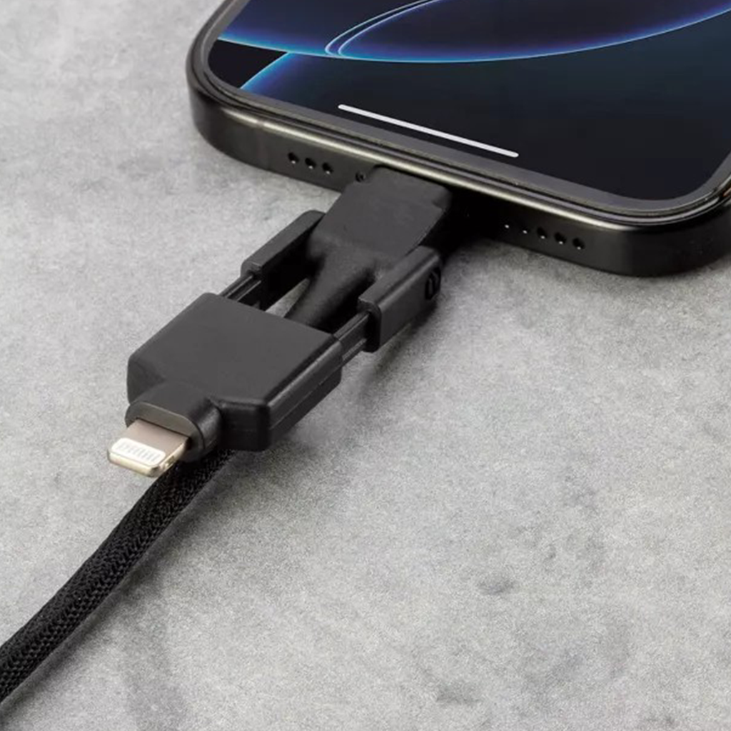 4Ft 2-In-1 Switchable Connector Cord, Usb-C To Usb-C & Lightning Multi-Purpose Charging And Sync Cable