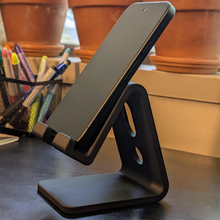 Load image into Gallery viewer, Sleek Desktop Smartphone Support Stand, Stable Device Holder With Built-In Cable Storage Cutouts