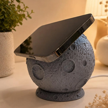 Load image into Gallery viewer, Lunar Textured Multifunctional Device Dock, Spherical Desktop Smartphone Holder For Charging And Media Viewing