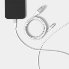 Load image into Gallery viewer, 6Ft Usb-A To Usb-C Connection Cables 2-Pack, Set Including Woven And Smooth Outer Charging &amp; Data Transfer Cords In White