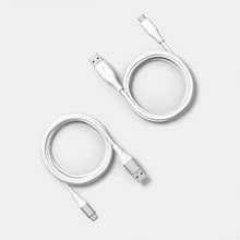 Load image into Gallery viewer, 6Ft Usb-A To Usb-C Connection Cables 2-Pack, Set Including Woven And Smooth Outer Charging &amp; Data Transfer Cords In White