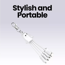 Load image into Gallery viewer, Ghost Shaped Multi Tip Charging Cord, Portable Keychain 3-In-1 Universal Charging Cable