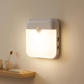 Wireless Motion Activated Led Ambient Light, Rechargeable Adhesive Wall Mount Night Lamp For Indoor Spaces