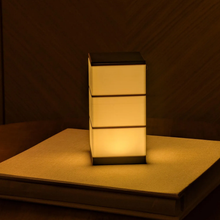 Load image into Gallery viewer, Geometric Shoji Design Led Table Light, Adjustable Brightness Ambient Lamp For Desk &amp; Interior Decoration